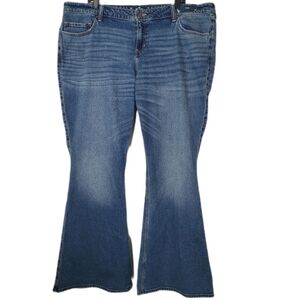 Hollister NWT Women's Low Rise Flare Jeans In Classic Blue Vintage Stretch Denim